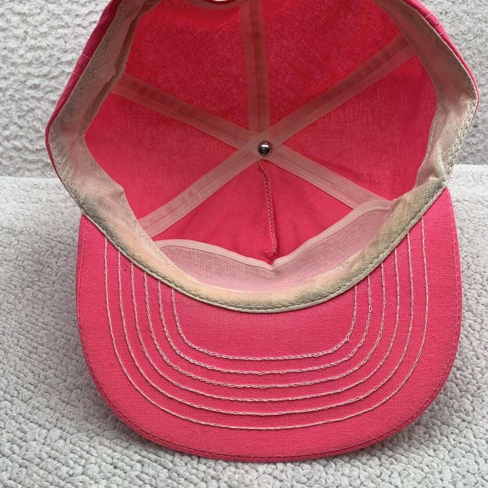 VTG Snapback Blockhead Hat Mens Sibley-Ocheyedan IA Generals Pink Union Made USA - Picture 6 of 9
